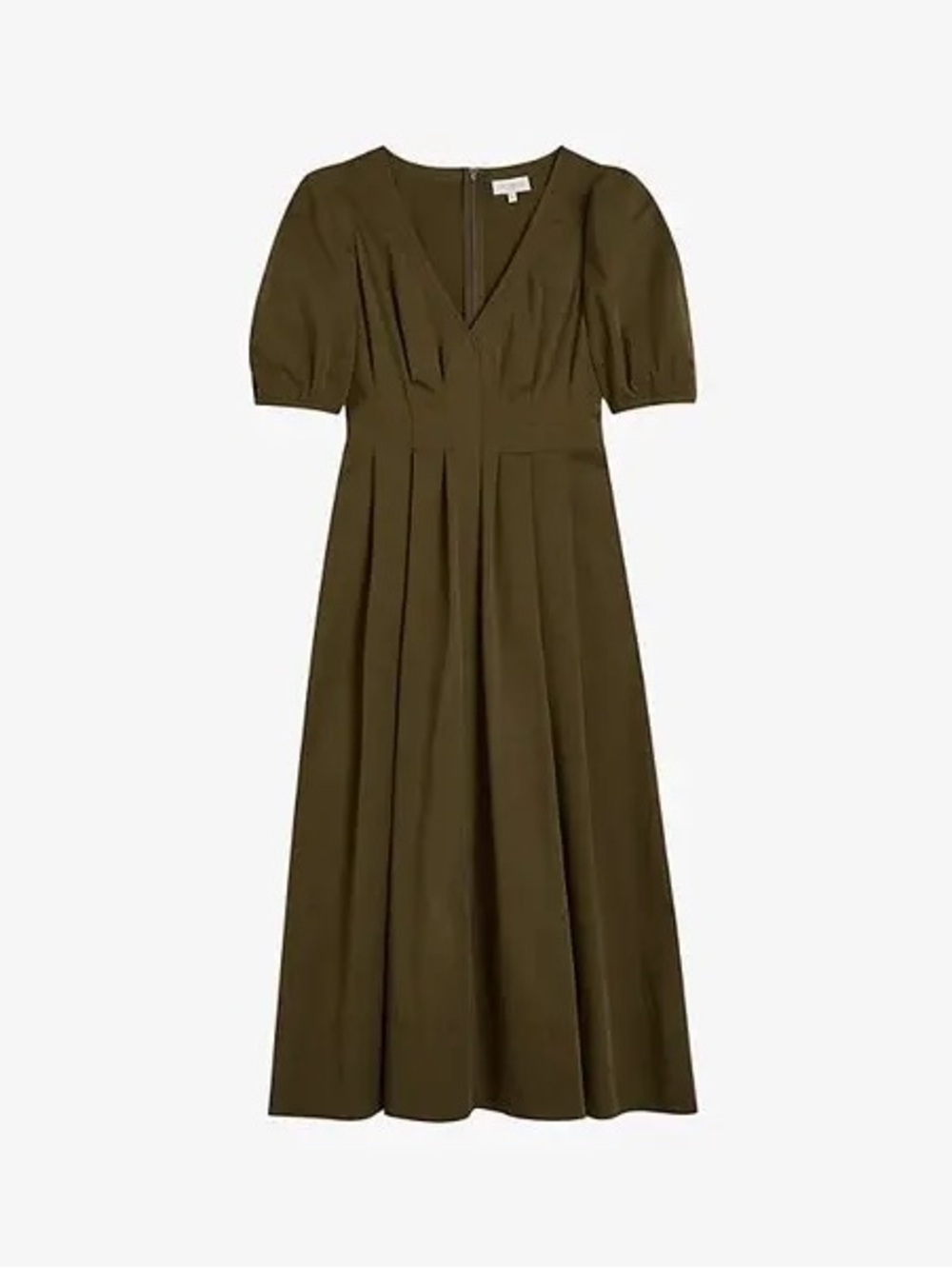 TED BAKER LONDON  Ledra V-Neck Puff-Sleeve Stretch-Cotton Midi Dress